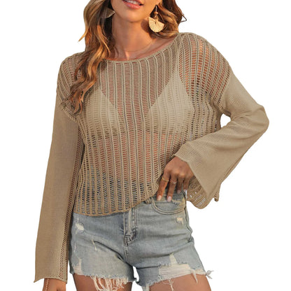 Womens Beach Blouse Lace Strap Long Cardigan Beach