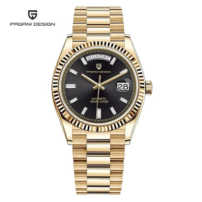 Rose Gold Luxury Automatic Watch For Men Mechanical Wristwatches Sapphire Mirror Clock Gift Man