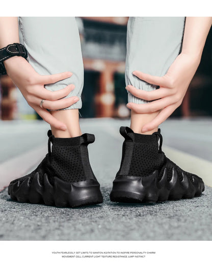Mens High Top Fashion Sneakers Breathable Shoes Comfortable Sneakers Heighten Sports Shoes Men Lightweight