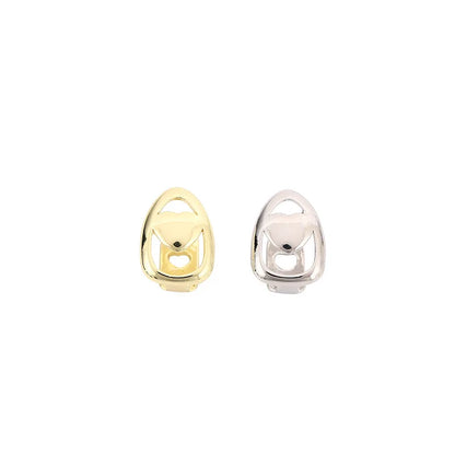 1PC Single Hip Hop Heart Pattern Teeth Grillz Removable Dental Grills Teeth Gold-color SILVER PLATED Gold-color-SILVER PLATED-