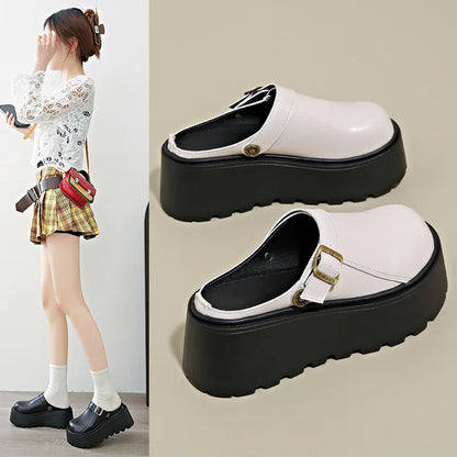 Thick Slippers Casual Shoes 1 Slip-on Baotou Half Slip-on Shoes