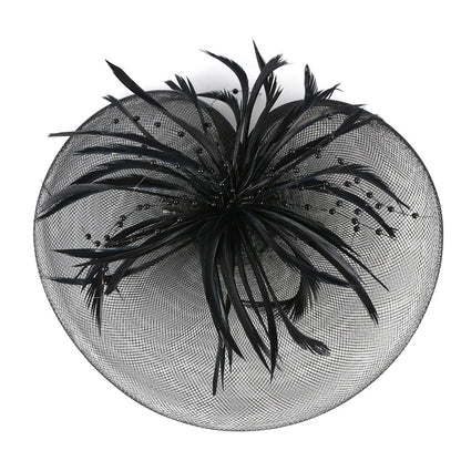 Retro Fascinators Women Feather Floral Mesh Headband Fascinator Hat Headwear Party Wedding Church