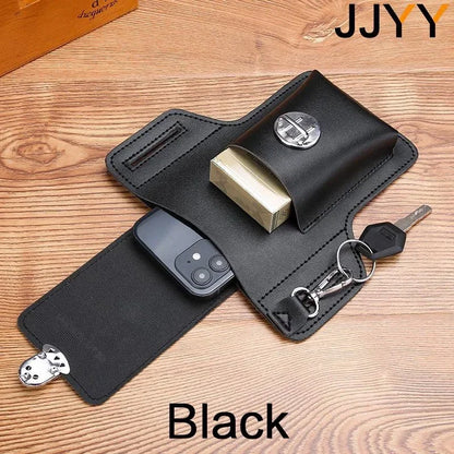 1PC Multifunctional Mens Leather Mobile Phone Bag Belt Clip Travel Hiking Case Cover