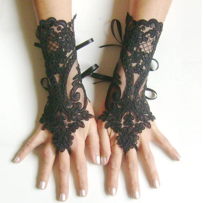 Fingerless Gloves Lace White Black High Quality Gloves