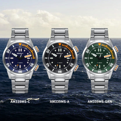 Automatic Dive Watch for Men Super Luminous Original Design 20 ATM Diver Wristwatch Sapphire
