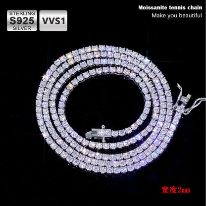 ICEBLING Iced Out Moissanite Tennis Chain Men Women Hip Hop Jewelry 925 Silver VVS Necklace with GRA Certificate
