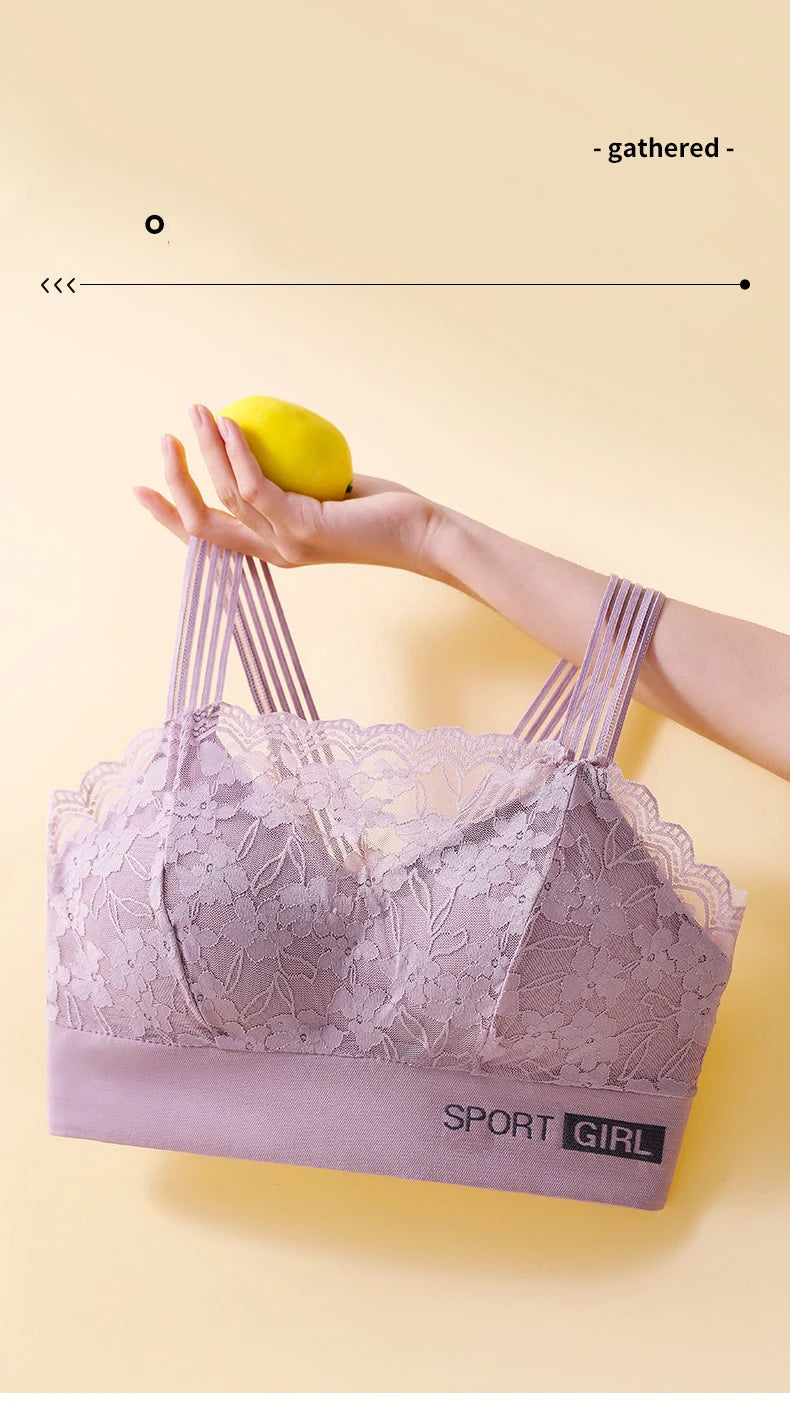 Lace Seamless Sports Bra Comfortable Breathable Beauty Back Vest Chest Tube Top