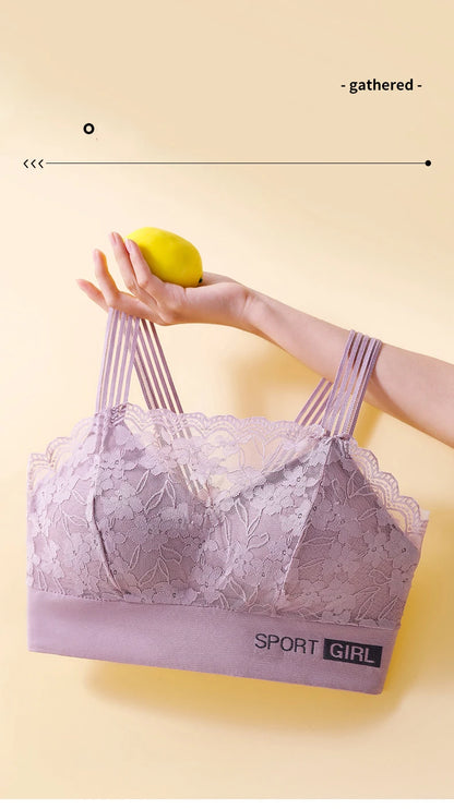 Lace Seamless Sports Bra Comfortable Breathable Beauty Back Vest Chest Tube Top