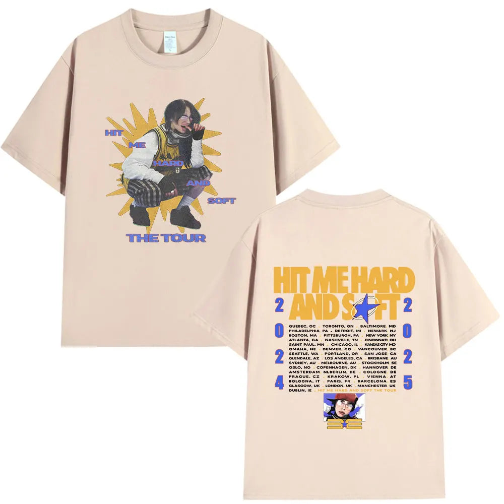 Hit Me Hard and Soft Tour 2024-2025 T Shirt Men Women Fashion Hip Hop T Shirts Cotton Loose Cozy Short Sleeve T-shirts Fans Gift