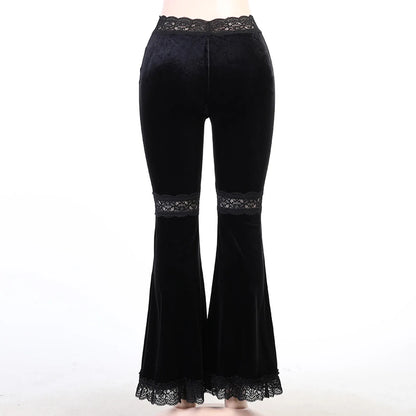 Cargo Pants Women High Waisted Fashion Long Pants Women Pants Gothic Lace Pants Paneled Wide-Leg Pants брюки женские