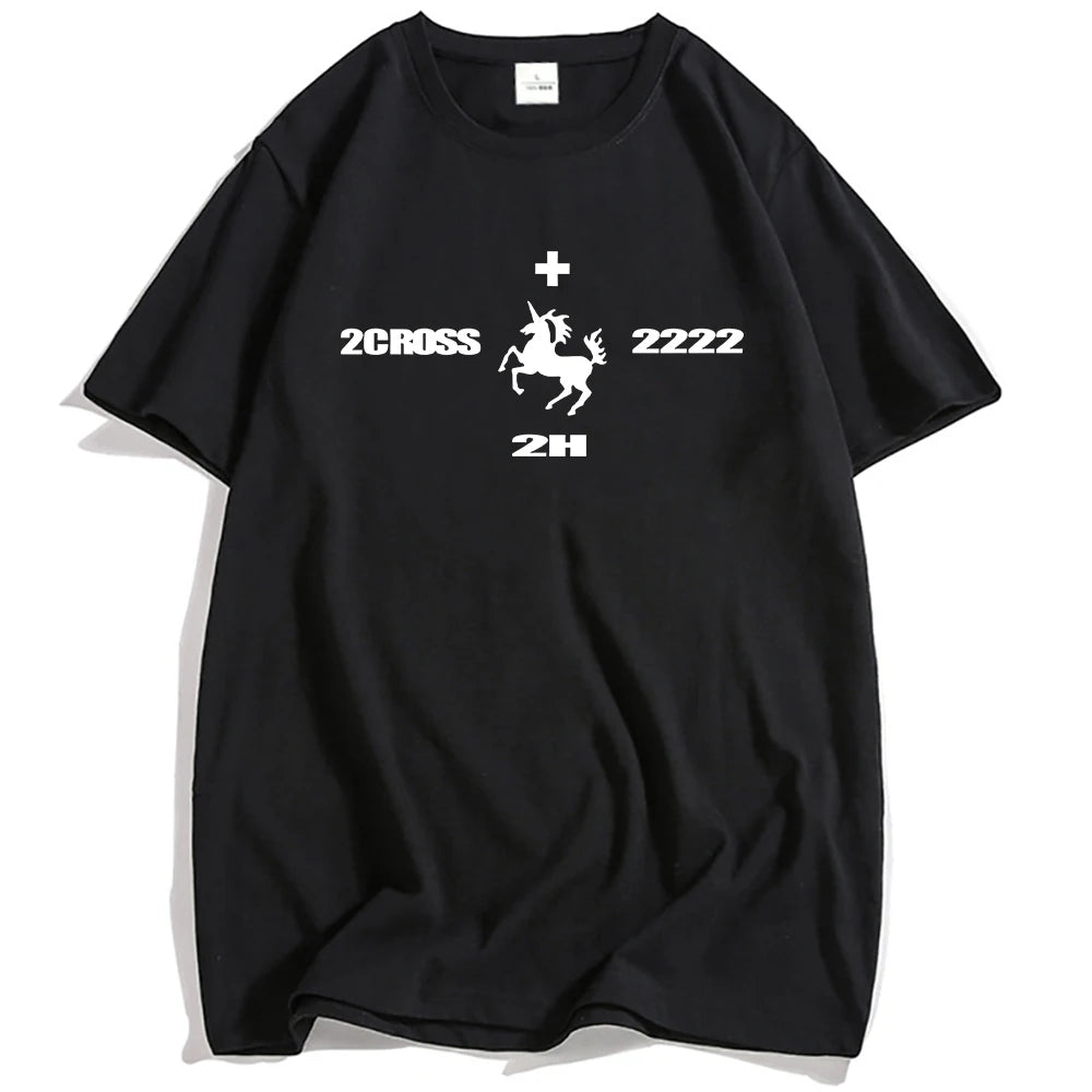 2hollis Rapper Grunge Unisex Streetwear Summer Short Sleeve T-shirt Loose Hip Hop Male T Shirt O-neck Fashion Men Women Tshirts