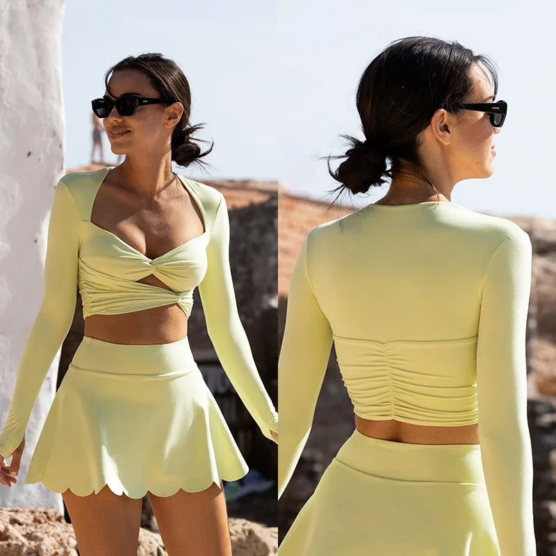 Women's Tracksuit Long Sleeve Shockproof Push Up With Breast Pads Exercise Yoga Jacket Running Fitness