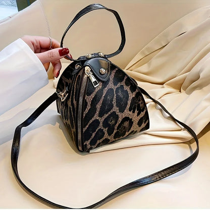 Print Triangle Handbag, Trendy Mini Crossbody Bag, Women's Clutch Purse For Party Prom Dating