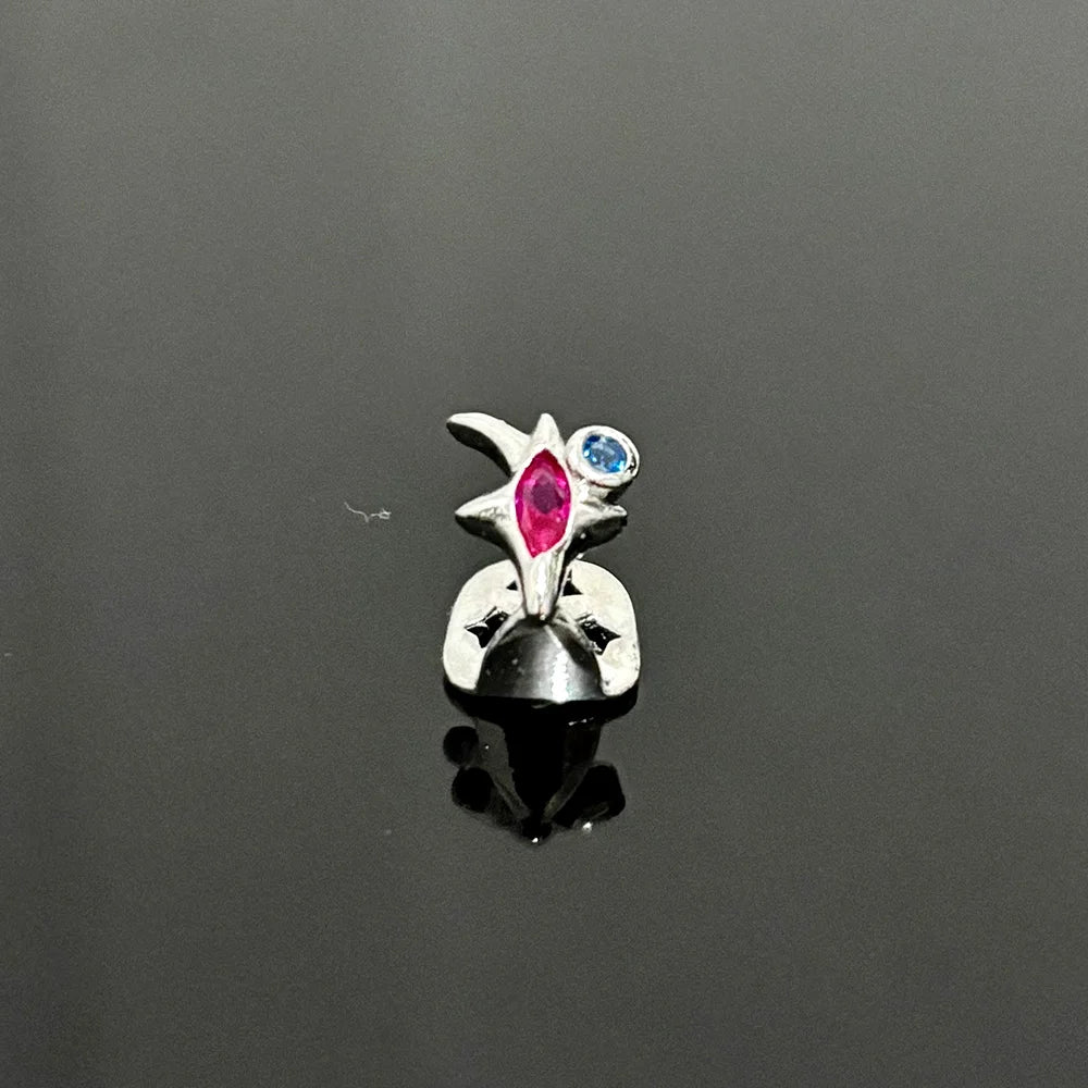 Purple Zircon Star Teeth Grillz Single Blue CZ Stone Tooth Caps For Women Men