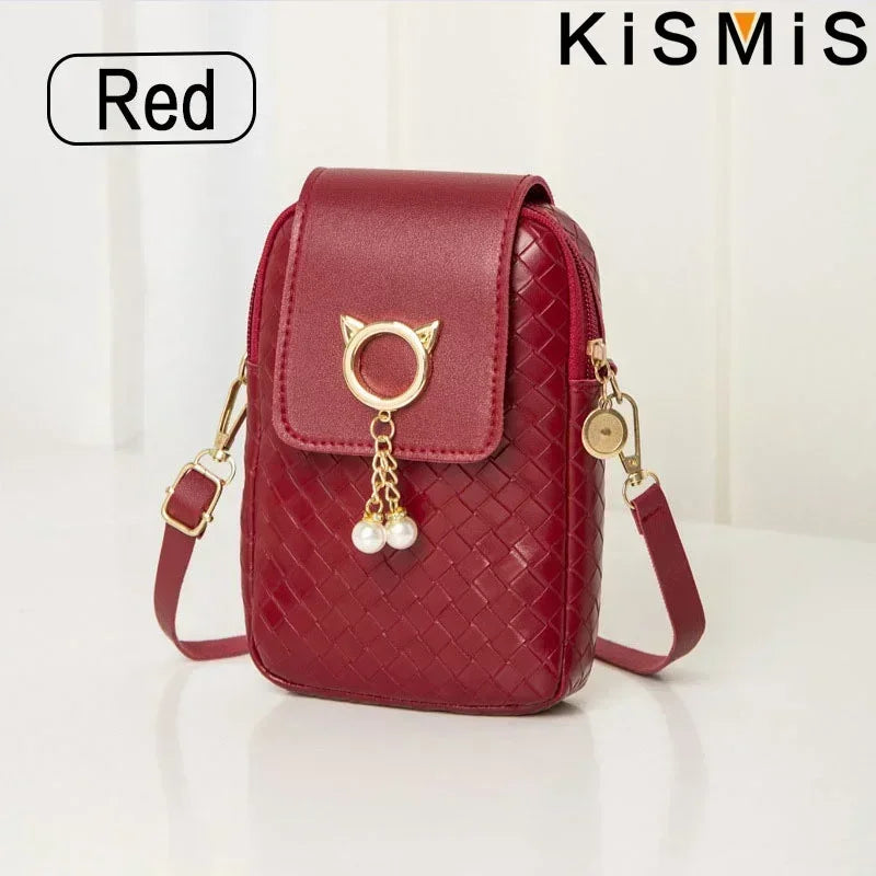Fashion Women Mini PU Leather Crossbody Shoulder Bag Casual Mobile Phone Wallet Cute Handbag for Girls