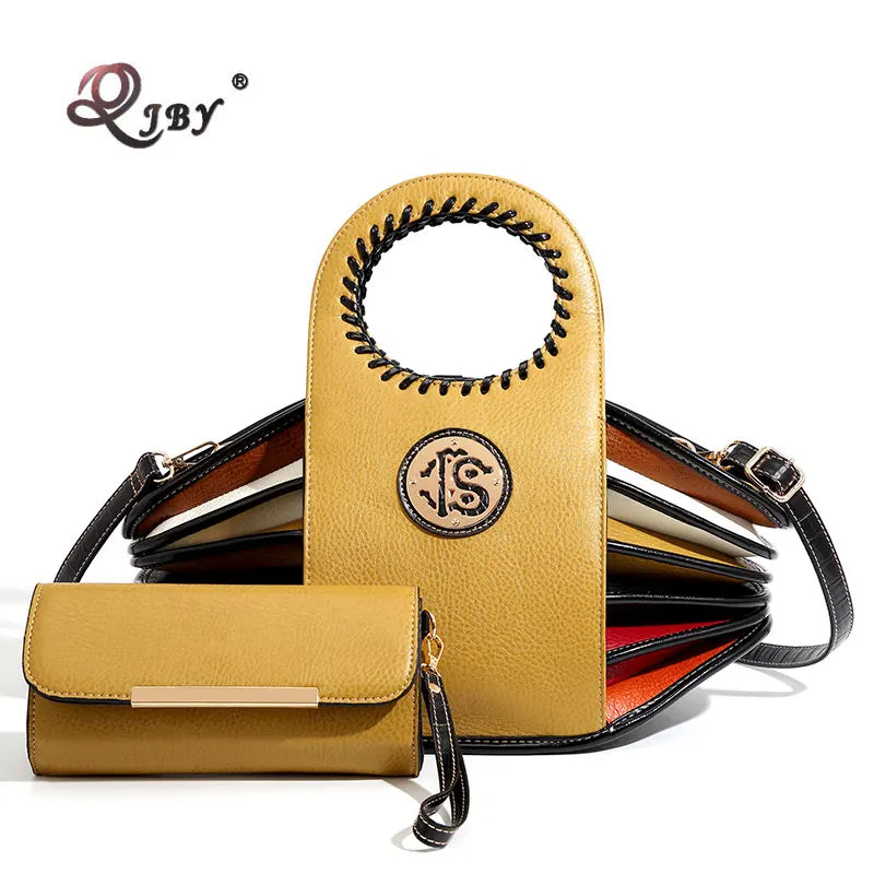 Shoulder Bag High-end Leather Purse Large Capacity Top Handle Crossbody