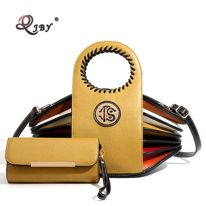 Shoulder Bag High-end Leather Purse Large Capacity Top Handle Crossbody