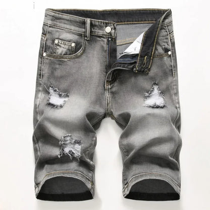 Men's Jeans Trend Denim Shorts Stretch Slim Hip Hop Classic