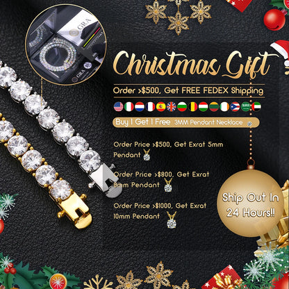 Sparkling Moissanite Tennis Chain Bracelet Necklace 100% 925 Sterling Silver Pass Diamond Test Fine Jewelry valentine's day Gift