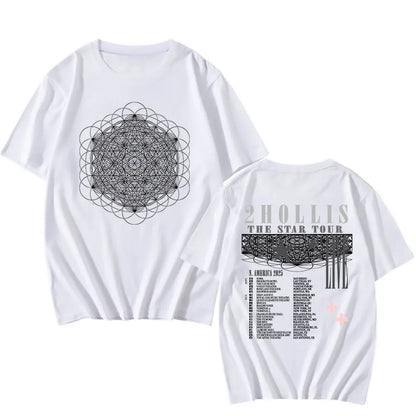 2hollis THE STAR TOUR 2025 T-shirt Summer Short Sleeve O-neck Tshirts for Male Summer Loose Grunge Unisex Streetwear Casual Tees
