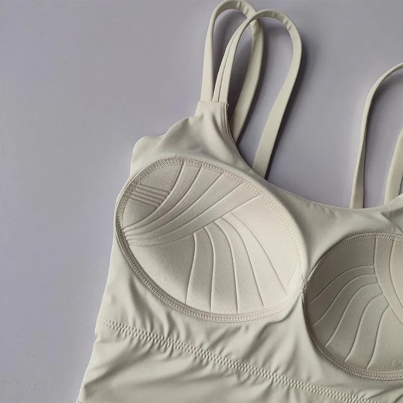 Women's Sports Bras Fitness Top, Push Up Fixed Pad, Yoga Bra, Back knotted Underwear, Running Vest, Gym Tops