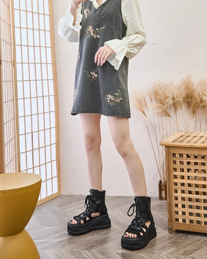 7.5cm Genuine Leather Women Sandals Loafer Shoes Platform Wedge Comfy Hollow ZIP Summer Rubber Peep Toe Retro Flats Ankle BootS yellow / 36 yellow / 37 yellow / 35 yellow / 36-yellow / 37-yellow / 35-yellow / 40-black / 35-yellow / 38-yellow / 39-black / 38-black / 39-black / 36-black / 37-green / 36-green / 37-black / 40-green / 35-green / 40-green / 38-green / 39-