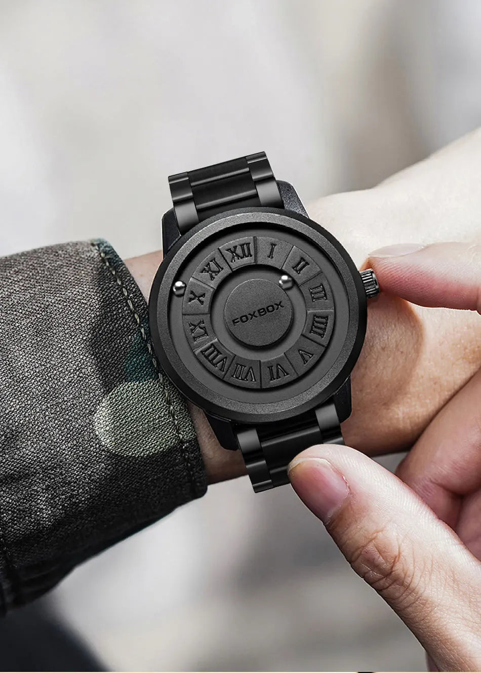 Military Waterproof Watch For Men Crolling Pointer Magnetic Force Watch Men Fashion Sport Quartz Chronograph