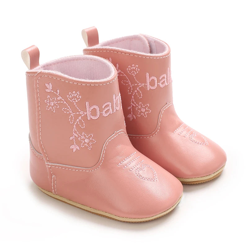 Baby Boots Made Of Soft PU and High-quality Cotton Short Boots With Rubber Soles and Anti Slip Baby