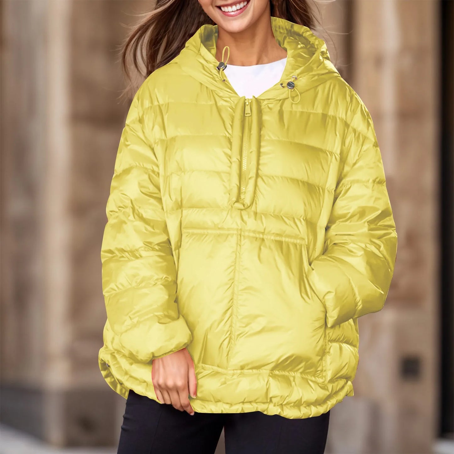 Plus Size Parkas For Women Casual Women Casual Hoodies Pocket Coat Lightweight Jacket Winter Coats For Women пуховик женский