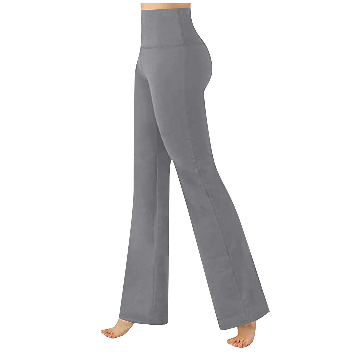 Loose Fitting Wide Leg Casual Pants Stretchy Solid Color Sports Yoga Breathable