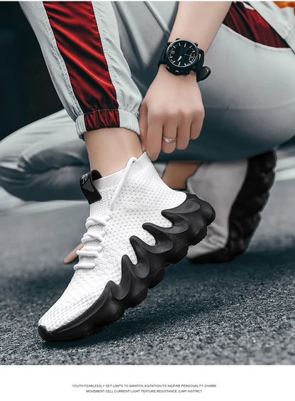 Mens High Top Fashion Sneakers Breathable Shoes Comfortable Sneakers Heighten Sports Shoes Men Lightweight