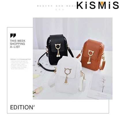Fashion Women Mini PU Leather Crossbody Shoulder Bag Casual Mobile Phone Wallet Cute Handbag for Girls