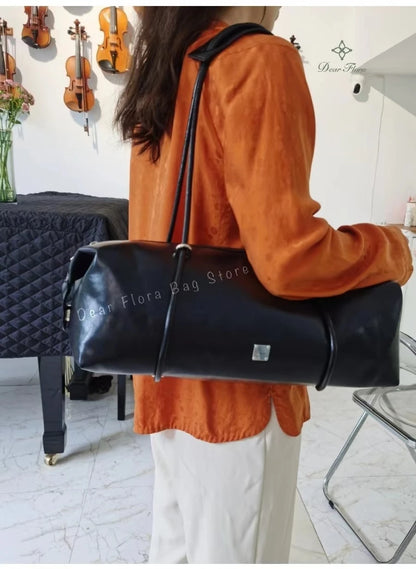 Large Capacity Boston Pillow Handbag Shoulder Bags Vintage Large Capacity Tote Bag