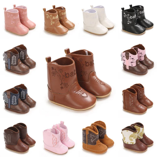 Baby Boots Made Of Soft PU and High-quality Cotton Short Boots With Rubber Soles and Anti Slip Baby