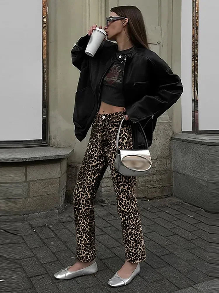Animal Leopard Print Long Denim Women High Waist Straight Pencil Jeans Leopard print / M Leopard print / L Leopard print / XS Leopard print / M-Leopard print / L-Leopard print / XS-Leopard print / S-