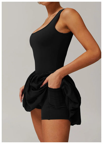 2024 New Women Yoga Anti Glare One-Piece Jumpsuit Dance Ballet Sports Dress Gym Push up Running Tennis Sports