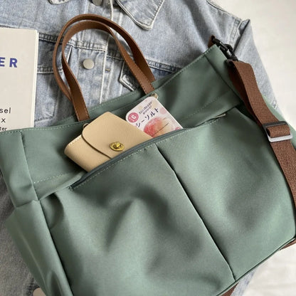 Stylish Nylon Tote Student shoudler Bags for Women Ladies Business Hand-held Briefcase Commuter Tote A4 Laptop High-end Designer