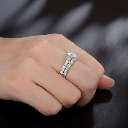 Newshe Certified 2Ct Moissanite Wedding Ring Set for Women 925 Sterling Sliver Brilliant Round Cut Luxury Engagement Rings