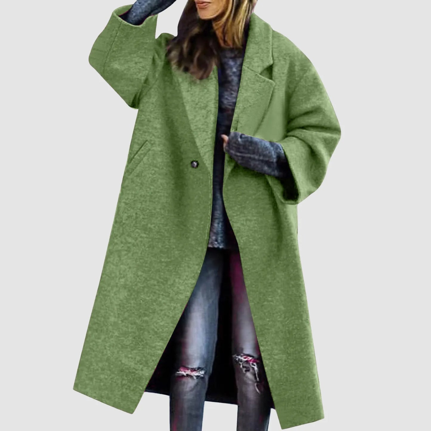 Women Cardigan Loose Women's Winter Double Breasted Midi Long Wool Coat Notch Lapel Womens Lightweight Cardigans with Pockets