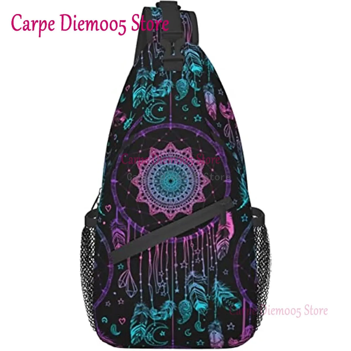 Sling Bag Watercolor Boho Dreamcatcher Daypack Crossbody Shoulder Backpack