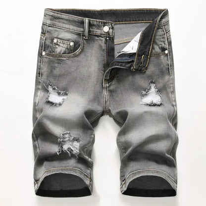Men's Jeans Trend Denim Shorts Stretch Slim Hip Hop Classic