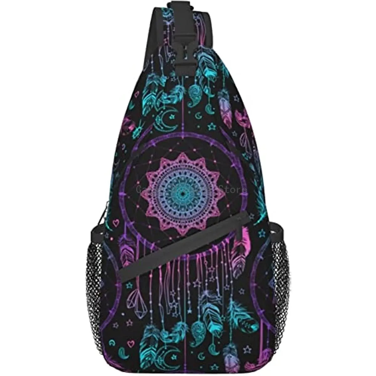 Sling Bag Watercolor Boho Dreamcatcher Daypack Crossbody Shoulder Backpack