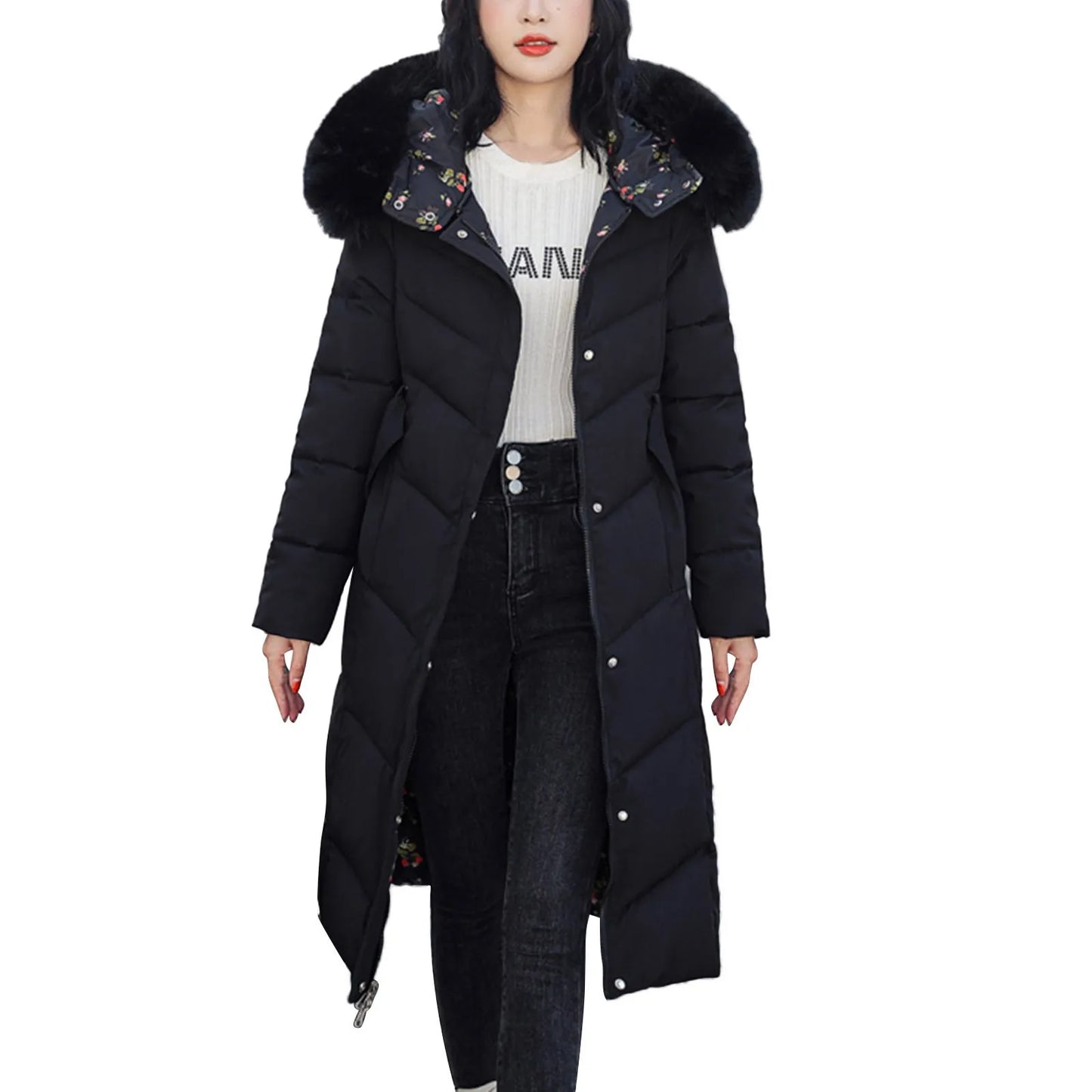 Women'S Winter Jackets Parkas 2024 Women Casual Solid Coat Jacket Hooded Pocket Reversible Wear Zipper Pocket Jaqueta Feminina
