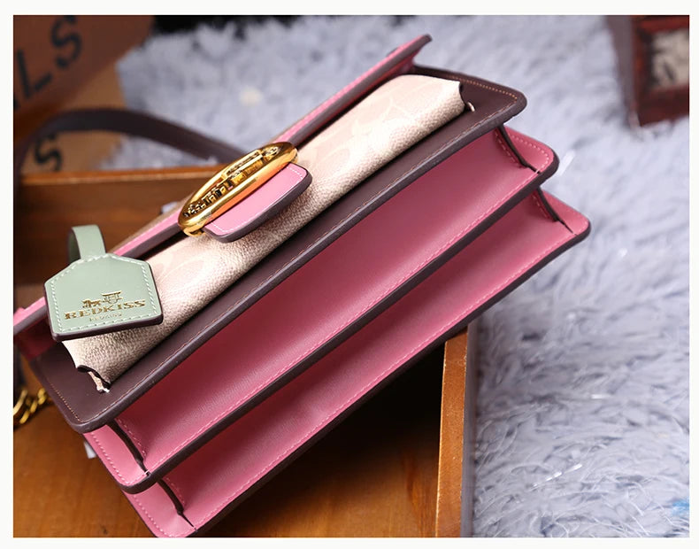 Light luxury women's high-end color contrast single shoulder underarm bag