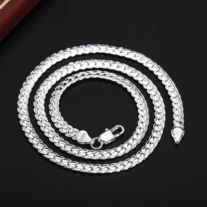 18K Gold/Silver Color 6mm Necklace 8/18/20/24 Inch Chain For Woman Men Gold / 60cm 24inches Gold / 55cm 22inches Gold / 50cm 20inches Gold / 60cm 24inches-Gold / 55cm 22inches-Gold / 50cm 20inches-Gold / 45cm 18inches-Silver / 50cm 20inches-Silver / 45cm 18inches-Silver / 40cm 16inches-Silver / 20cm bracelet-Gold / 40cm 16inches-Gold / 20cm bracelet-Silver / 60cm 24inches-Silver / 55cm 22inches-