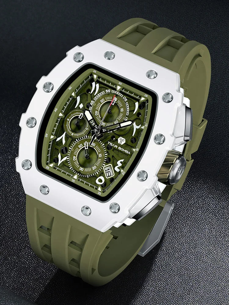 Luxury Brand Tonneau Design Waterproof Clock Stainless Steel Wristwatch Rectangle