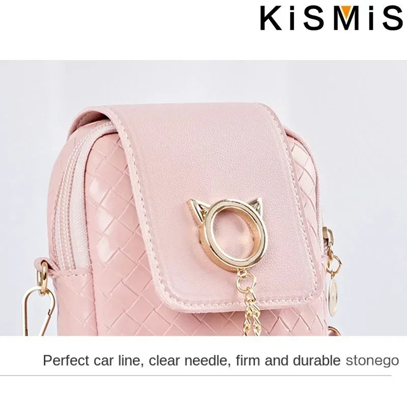 Fashion Women Mini PU Leather Crossbody Shoulder Bag Casual Mobile Phone Wallet Cute Handbag for Girls