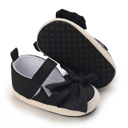 Non-Slip Casual Shoes with Delightful Bowknot Design for Baby Girls 0-18 Months