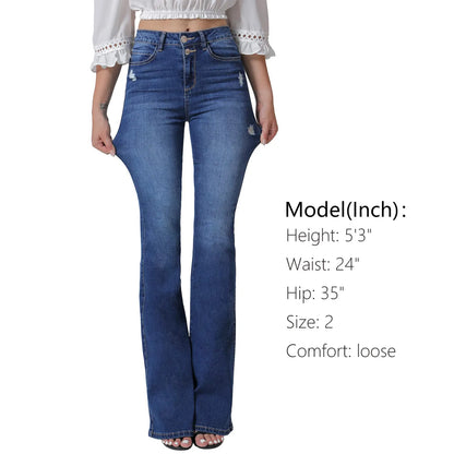 Boot Cut Jeans For Women Fashion Slim Denim Flare Pants Casual