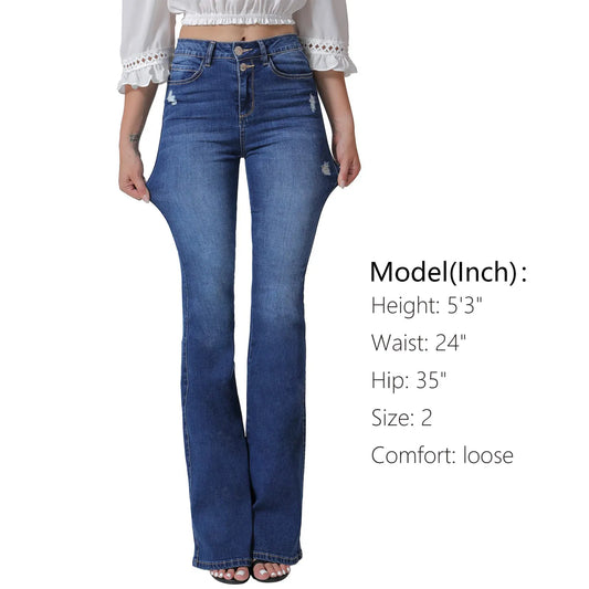 Boot Cut Jeans For Women Fashion Slim Denim Flare Pants Casual